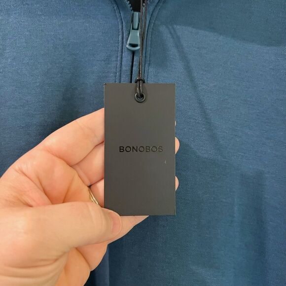Bonobos Men's Size M Daily Grind Half Zip Pullover Night Sky Blue NWT $99 - Picture 5 of 8